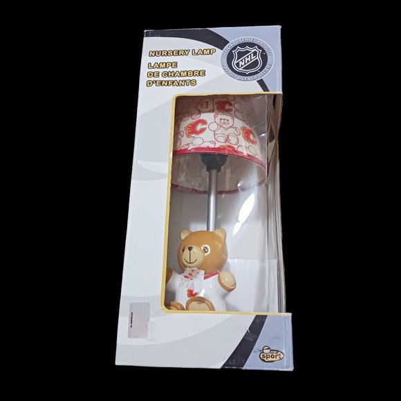 2007 New Little Sport NHL Calgary Flames Teddy Bear Nursery Lamp - Picture 2 of 13